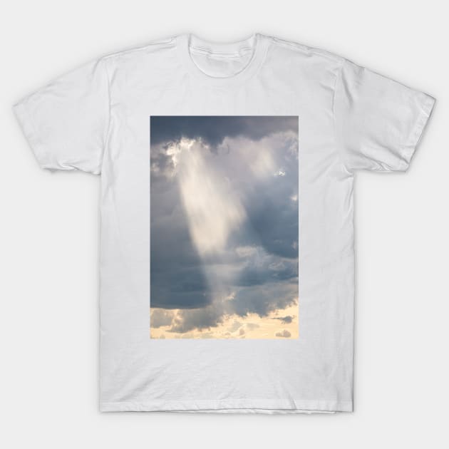 Sunbeam light ray from clouds T-Shirt by Juhku